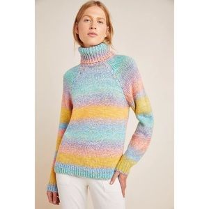Anthropologie T.La Rainbow Turtleneck Sweater